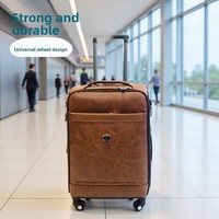 Valises de voyage haut de gamme étanches de style rétro à ouverture latérale avec roulettes pivotantes et logo personnalisé