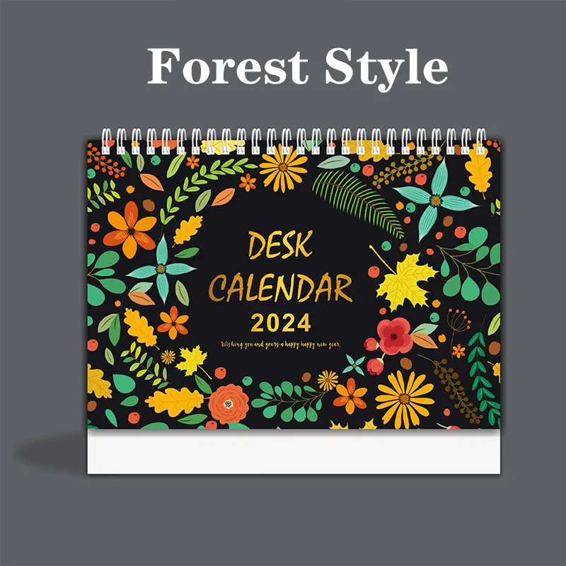 Красивый настольный календарь, оптовая продажа, 2024 настольный календарь, логотип, индивидуальный экологичный бумажный календарь на заказ