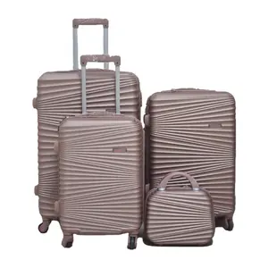 价格便宜的轻质橙色ABS 12 20 24 28尺寸4件旅行手推车旋转器户外行李箱定制行李箱