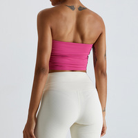 Logo personnalisé mode Sexy Gym entraînement haut court vêtements de sport décontractés Yoga bustier tubulaire femmes soutien-gorge Singlet dos creux bustier tubulaire pour dames
