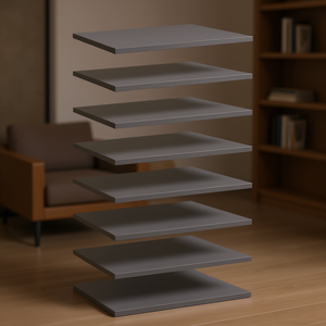 Tableros de Madera Sintética Gris de Alto Brillo para Estanterías, 23.6x19.7x0.6 Pulgadas, Diseño Minimalista, Tableros Multicapa - Product Image 2