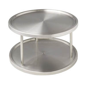 Plateau à gâteau en aluminium et support à gâteau à 1 étage en métal fini argenté pour mariage et décoration intérieure - Product Image 5