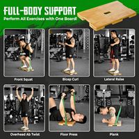 Tablas de fitness de madera, plataforma de ejercicio, tabla de dominadas mejorada para ejercicios de banda de resistencia