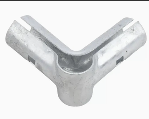 Valla de enlace de cadena alta de 6 pies Conector de tubería cruzada Boulevard Tee Línea de esquina Abrazaderas de riel Forma hueca - Product Image 3