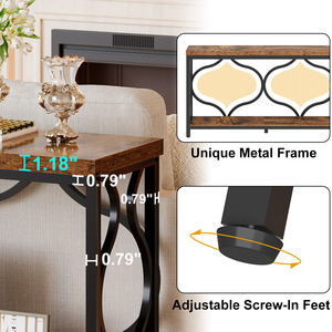 Nouveautés Table Console de Canapé Rustique en Bois <span class=keywords><strong>pour</strong></span> Entrée et Salon avec Étagère - Product Image 6