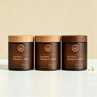 Pot en verre cosmétique cylindrique ambré vide 60ml/150ml/240ml/450ml, pot opaque pour crème, pot pour beurre corporel avec couvercle en bambou de luxe