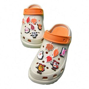 Automne sabots breloques accessoires automnaux charme café gland citrouille <span class=keywords><strong>Orange</strong></span> chaussures breloques pour les cadeaux de Thanksgiving - Product Image 6