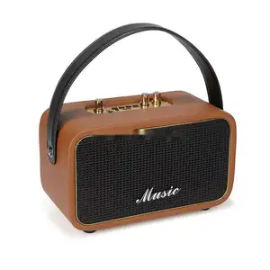Ttd-3310 Nieuwe 2400Mah Oplaadbare Batterij Zware Bass Muziekspeler Outdoor Speaker Retro Houten Bt Speaker