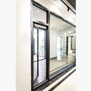 Fabricant à bon prix Fenêtres modernes à double battant en aluminium français noir à impact d'ouragan en verre trempé pour villa - Product Image 2