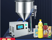 Machine de remplissage semi-automatique 4000 BPH en acier inoxydable avec pompe à rotor et pompe à came pour emballage plastique, pour pâtes visqueuses, aliments, sauces à la viande