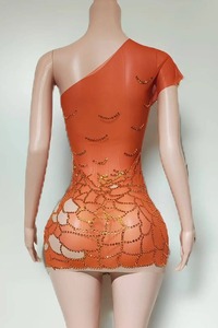 Vestido de Noche Sexy para Mujer con Pedrería Brillante, de un Solo Hombro, Ajustado, para Actuaciones en Escenario, Fiestas de Cumpleaños, Cantantes - Product Image 2