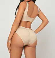 Nieuwe Ontwerp Vrouwen Mid-Rise Panty Verwijderen Gewatteerde Hoge Kwaliteit Comfortabele Hip Gewatteerde Slipje Mid-Taille Huid kleur Gewatteerde Slipje
