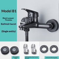Robinet de douche monocommande en alliage de zinc à prix usine avec inverseur, montage mural 2 trous, noir mat, pour baignoire