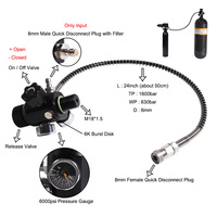 Nouveau M18*1.5 pour station de remplissage PCP, réservoir d'air, valve de charge marche/arrêt, double manomètre 6000psi avec tuyau de 50cm 24 pouces, noir
