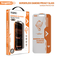 Film de protection d'écran en verre trempé anti-espion à bords ondulés et découpés, anti-UV, pour iPhone 17 Pro Max