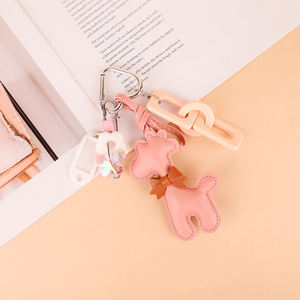 Jerapah tali kulit PU karabiner gantungan kunci liontin mewah tas tahan lama pesona untuk aksesori ponsel - Product Image 5