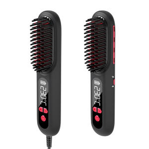 Mini lisseur de cheveux en céramique à ions négatifs, professionnel, portable, rechargeable, sans fil, électrique, 2 en 1, peigne lisseur sans fil USB - Product Image 1