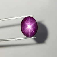 Pierre précieuse naturelle rubis étoilé ovale cabochon certifiée 6x8mm 3-5 carats rose FF pour la fabrication de bijoux