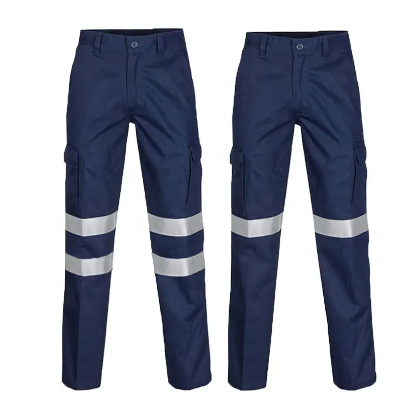 กางเกงทำงานผ้าคอตตอนสำหรับผู้ชายกางเกงเซฟตี้สะท้อนแสง P_23วิศวกรผ้าคอตตอนผ้าโพลีเอสเตอร์บริการ OEM
