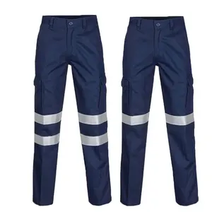 Men's High Visibility Work Pants Reflective Safety Pants Cotton Work Pants OEM Service Polyester Cotton Engineer Support P_23