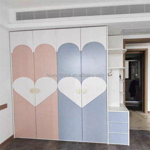 Màu hồng đáng yêu nhà phòng ngủ gỗ tùy chỉnh thực hiện Kích thước tủ quần áo cho cô gái cho trẻ em đồ nội thất phòng ngủ cho cô gái - Product Image 6