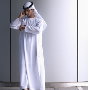 Ropa Musulmana para Hombre, Daffah Árabe Islámico, Kaftan <span class=keywords><strong>de</strong></span> Color Sólido, Jubbah, Thobe Musulmán para Hombre - Product Image 4