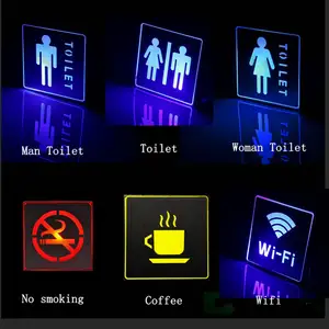 Luce di emergenza a LED per luoghi pubblici Area Decor uomo donna WC WC lampada Indoor No Smoking Wifi segnale di uscita lampada di emergenza a LED