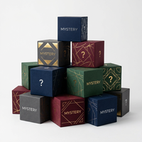 Boîte mystère personnalisée avec logo, étanche, pour jouets, avec bande de déchirement, design imprimé de luxe, doublure en éponge pour coffret cadeau surprise