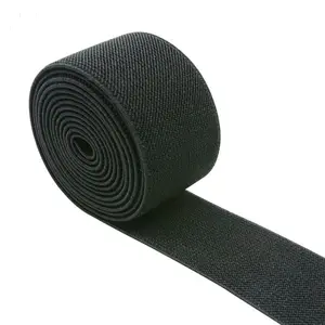Cintura de tecido elástico de alta elasticidade para acessórios de vestuário, preta, 1-10 cm, entrega rápida, sarja de malha, elastano