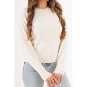 Pulls pour femmes à col rond ornés de pierres, modèle uni, vente en gros - Product Image 1