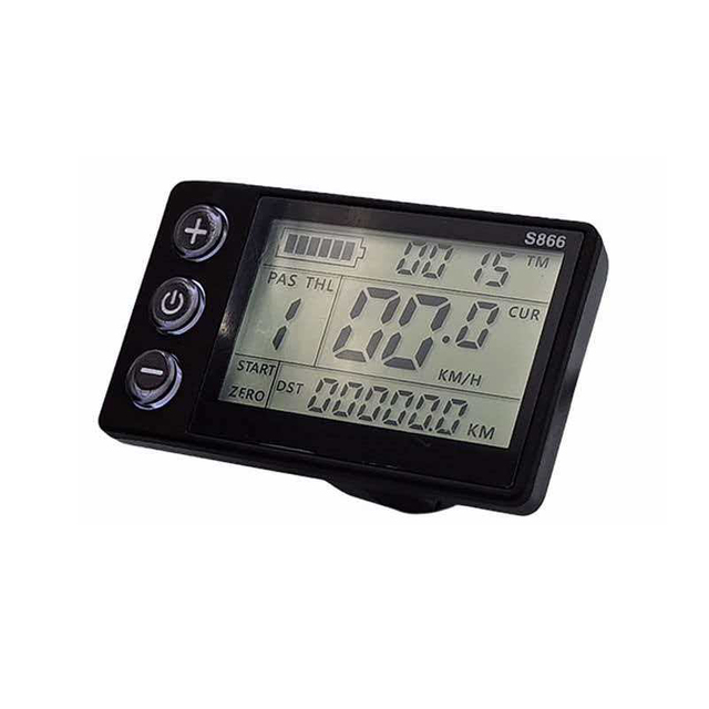 LCD-S866 Aluminum Electric Bike LCD Display Meter 24V-48V DC Brushless Motor Scooter Speed Control Panel PAS Gear Fault Code