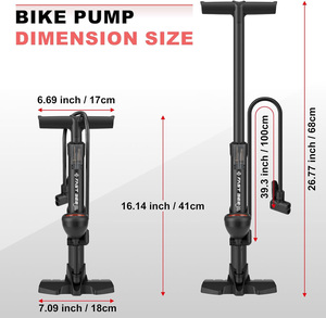 <span class=keywords><strong>Pompe</strong></span> à vélo portable FAST BEE Mini 300 PSI, gonfleur d'air manuel en acier avec manomètre, valve Schrader Presta <span class=keywords><strong>Dunlop</strong></span>, VTT, route - Product Image 3