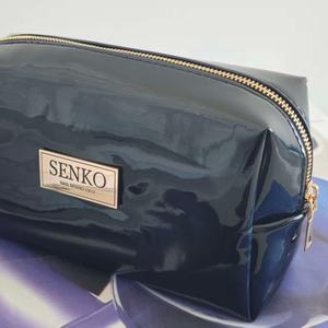 Sac de maquillage effet miroir argenté en cuir Pu noir sac de voyage portable plaque métallique 8 pouces - Product Image 4