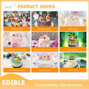 Snowman Cây giáng sinh hình handmade đường 3D Bánh toppers Nhà cung cấp món tráng miệng <span class=keywords><strong>cupcake</strong></span> trang trí ăn được - Product Image 5