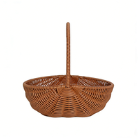 Multifunctionele grote ecovriendelijke waterdichte fruitmand van PP met rotan handvatten voor picknickgebruik, Scandinavische stijl, OEM/ODM