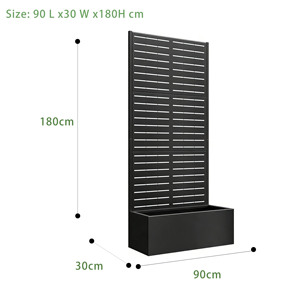 2-in-1 Raised Garden Bed with <b>Trellis</b> Rust-Proof Louvered Design Easy Assembly Custom Pattern Available Planter Box for Patio - Product Image 6