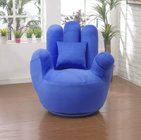 Fauteuil minimaliste BTSC008 au design moderne, surface en tissu en forme de paume à cinq doigts, coussin en éponge, avec oreiller, pour la maison ou l'hôtel