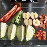 Automatische versfruit- en groenteverwerkingsmachine voor aardbeien, kersentomaten en avocado's; halveermaker, splits- en snijmachine met motor