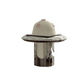 Luxury Stainless Steel Pedestal <b>Cake</b> <b>Stand</b> Modern Round Dessert Display <b>Stand</b> Wedding Birthday Bakery Table Centerpiece - Product Image 1