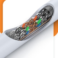 Cable Cat6 de 305m, Doble Blindaje, Trenzado CU, 24awg, 2pr 4pr, CCA BC, Cable de Cobre Cat6 Sftp