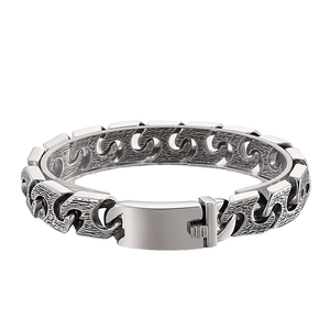 Pulsera de Eslabones de Acero Inoxidable Estilo Punk de 220 mm para Hombre <span class=keywords><strong>KALEN</strong></span>, Pulsera con Dije de Moda Plateada/Gris - Product Image 1