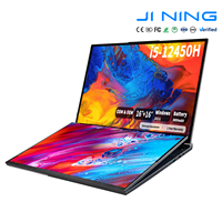 Ordinateur portable à double écran 2026 Jining, 16+16 pouces, Intel Core i5-12450H, IPS, 16 Go/32 Go de RAM, SSD 512 Go, clavier rétroéclairé, métal