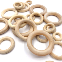 10 Pieces Natural Wooden Rings for DIY Craft 25-55mm Unfinished Handmade Wood Circles Rings Pendant Connectors Jewelry Making
