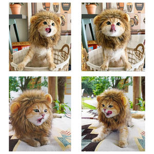ZYZ <span class=keywords><strong>PET</strong></span> Löwen mähne Perücke Katzen kostüm Haustier verstellbar wasch bar Komfortabel Phantasie Löwen haar Katzen kleidung - Product Image 3