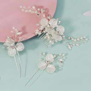 New Style Fashion Flower Handmade Hair Comb Hairpins <strong>3</strong> Pcs/Set Bridal Wedding Hair Accessories Elegant Women's Headwear - Product Image 4