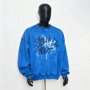 เสื้อสเวตเชิ้ตขนาดใหญ่พิเศษลายอะนิเมะสะพายไหล่300GSM ขนาดใหญ่พิเศษสำหรับผู้ชาย Y2K ออกแบบได้ตามต้องการ - Product Image 2