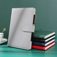 Cuaderno Promocional de Alta Calidad al por Mayor, con Hebilla Metálica A5, Encuadernado con Pegamento Inalámbrico, Caja de Regalo de Cuero con Estampado en Relieve