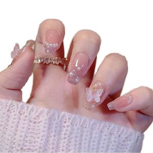 Uñas Postizas de Cristal 3D de Alta Calidad, Estilo Francés, Puntas Largas Cuadradas, para Uso en Salón de Belleza, Premium - Product Image 1