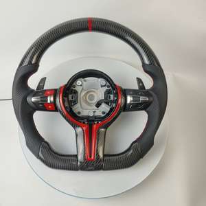 พวงมาลัยหุ้มด้วยไฟเบอร์คาร์บอนแบบเจาะรูสีแดง M สำหรับรถ BMW F30 F1 F2 F3 F4 M2 F87 F80 F90 F10 F01 F30 - Product Image 4