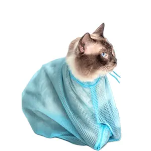 Cat Grooming Bath Bag Mesh Cat Washing Bag Biting Restraint For Pet Bathing Nail Trimming